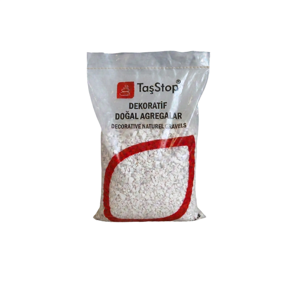 7-15 mm Kırma Mozaik Çakıl Beyaz Renk / Kg - 10