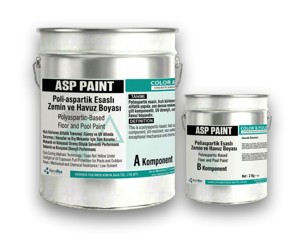 ASP PAINT 2K (ASPARTİK) İki Bileşenli Aspartik Esaslı Hızlı Kürlenen Zemin Kaplaması
