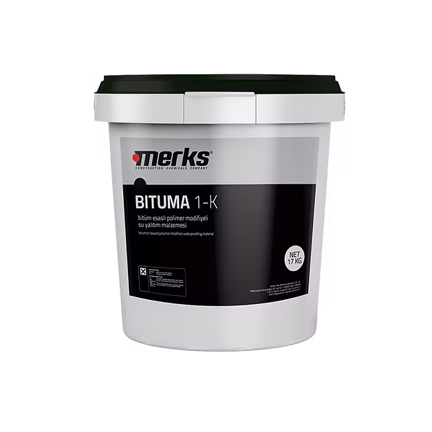 BITUMA 1K (PERDE) Bitüm Kauçuk Polimer Esaslı, Tek Komponentli, Toprak Altı Perde ve Beton Yapılar için Su Yalıtım Malzemesi / Kg - 18