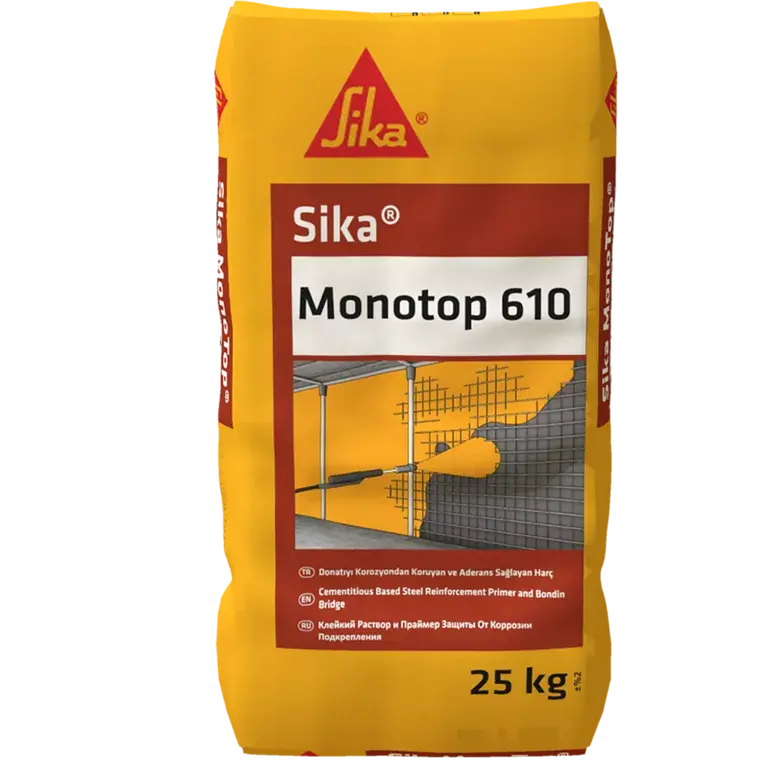 SİKA MONOTOP 610 Beton Tamirlerinde Kullanılan Korozyon Koruyucu ve Aderans Köprüsü Harcı / Kg - 20