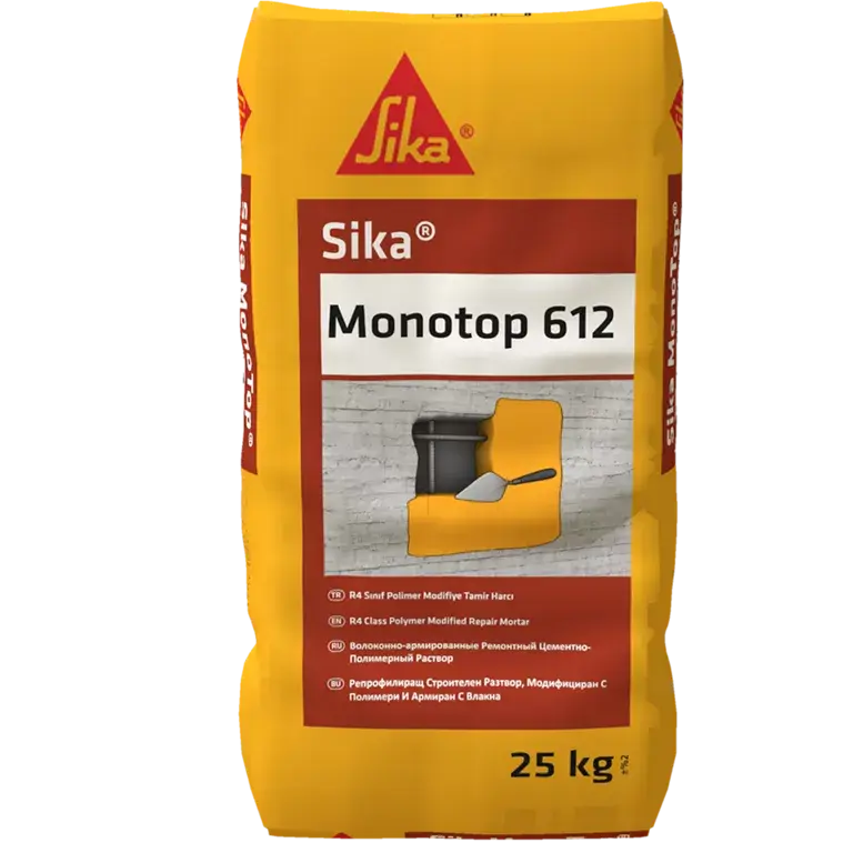 SİKA MONOTOP 612 Çimento Esaslı Yüksek Dayanımlı Beton Tamir Harcı Kalın / Kg - 25